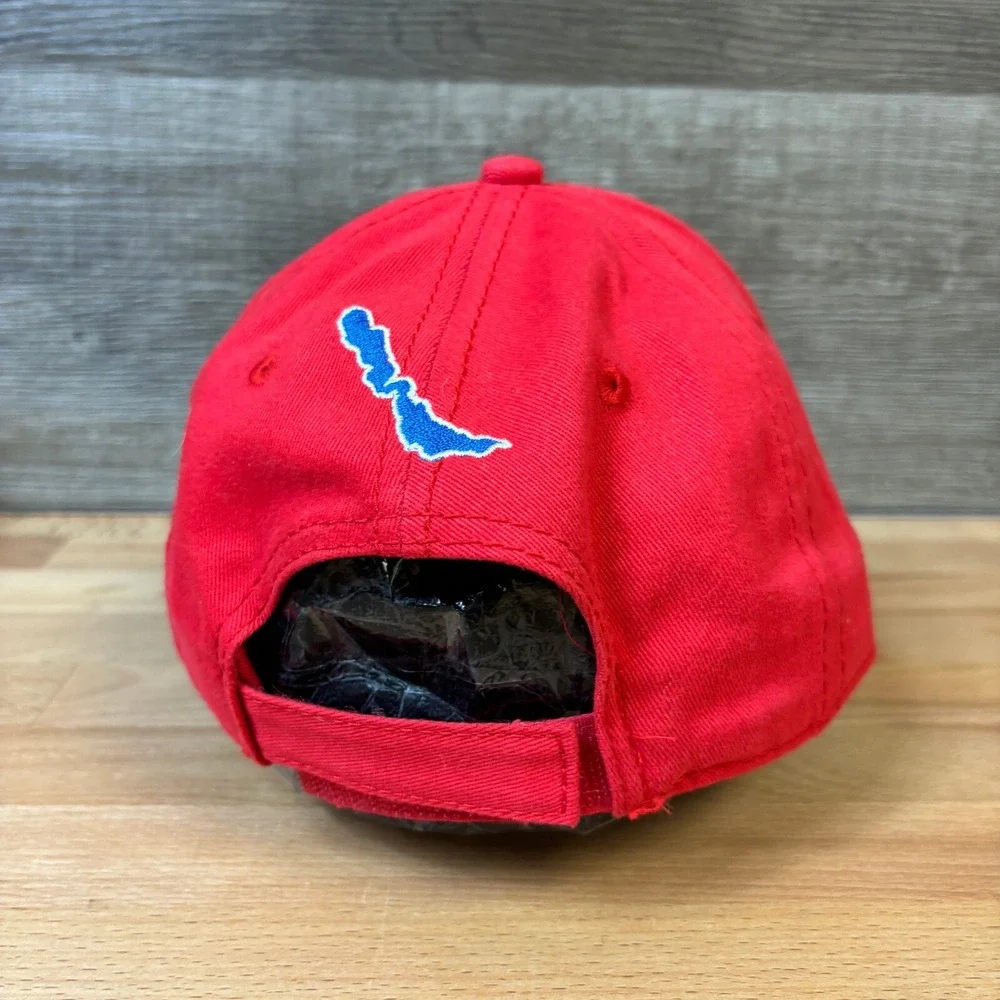 Chautauqua Lake Hat Cap Strap Back Red New York Baseball One Size‎ Adjustable